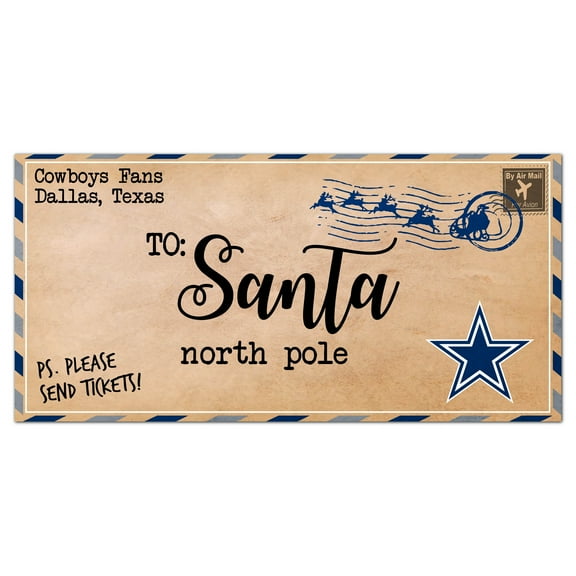 Dallas Cowboys 6'' x 12'' Letter to Santa Sign
