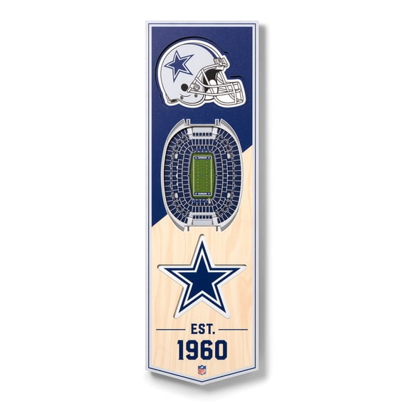 Dallas Cowboys 6'' x 19'' 3D StadiumView Banner