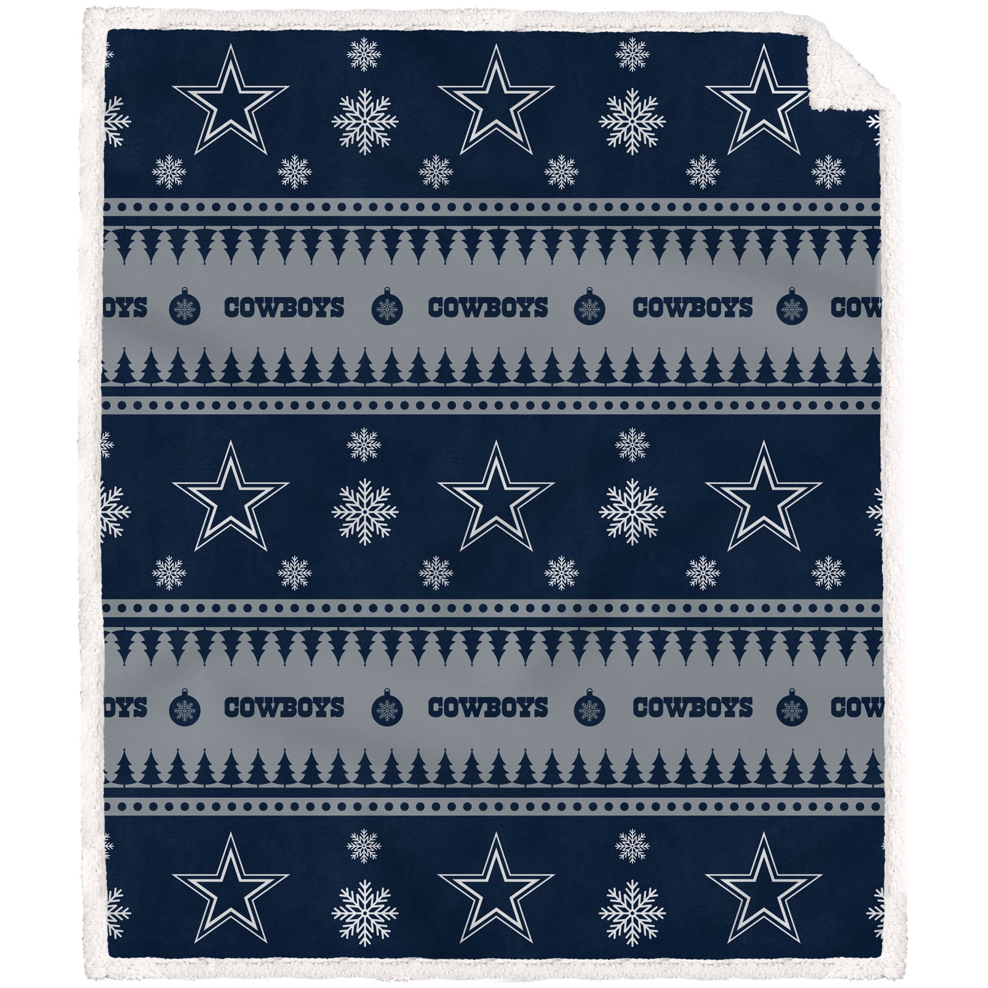 Dallas Cowboys 60'' x 70'' Holiday Gift Wrap Sherpa Flannel Fleece