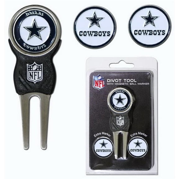 Team Golf NFL DALLAS COWBOYS Divot Tool Pack With 3 Golf Ball Markers