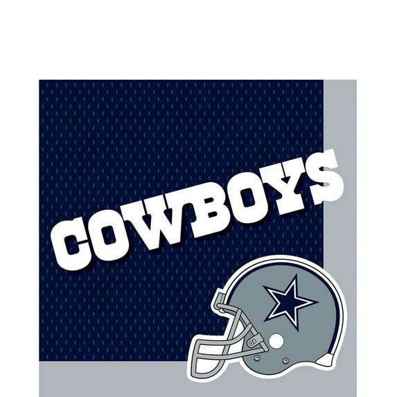 Dallas Cowboys NFL Football Square Paper Luncheon Napkins, 16 CT, 13in, Blue White