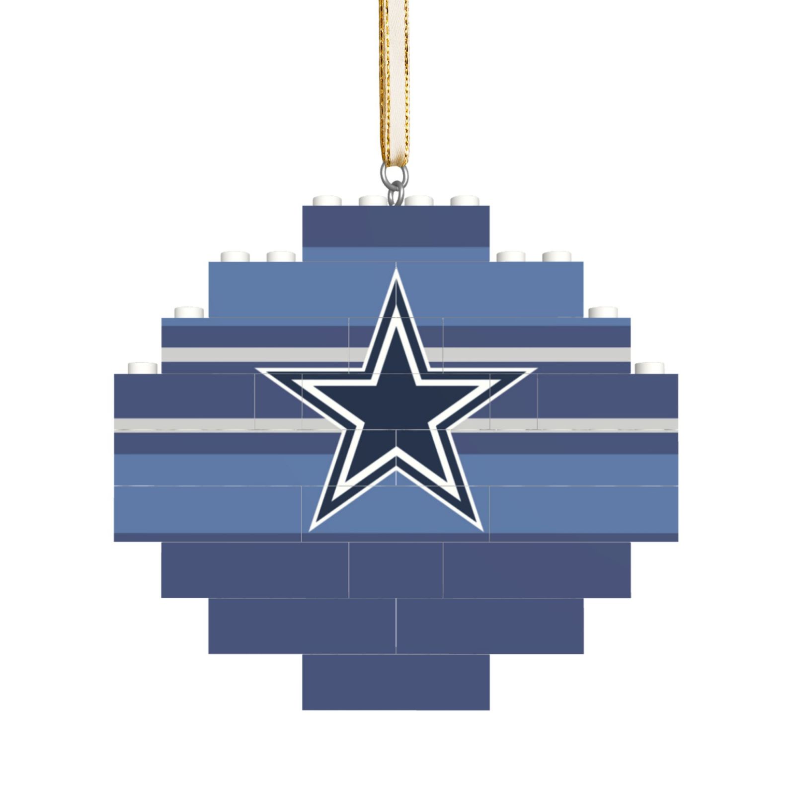 DallasCowboys1 Building Blocks Puzzle Pendant Christmas Ornament