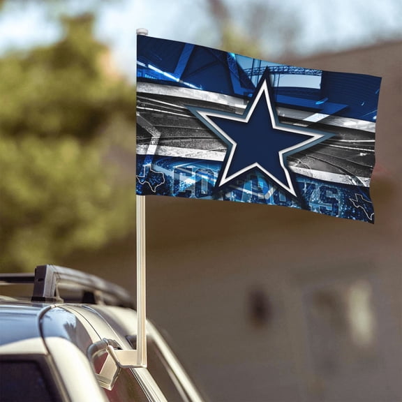 Dallas Custom Car Flag 12" x 18", Football Team Fan Game Day Themed Flag, Personalized Car Decorative Flag, Weatherproof Car Flag, Window Hanging Flag (Flagpole Not Included)