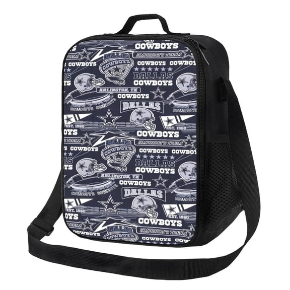 Dallas Custom lunch box, multifunctional cooler insulated lunch bag, football team themed food storage bag can be carried by hand or crossbody, suitable for sch_ool, office, picnic, travel
