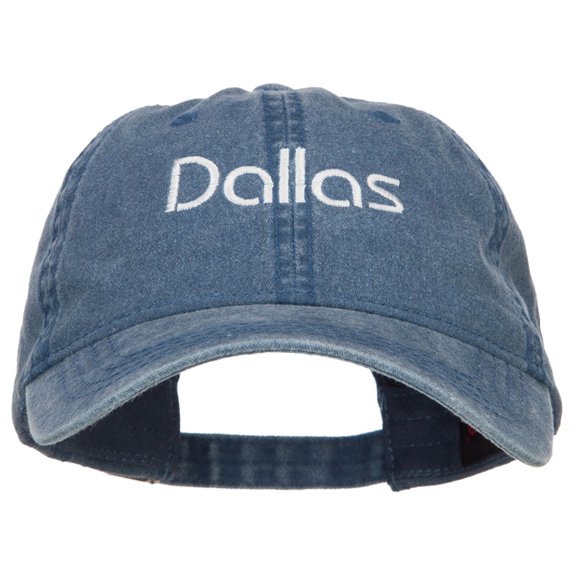 Dallas Embroidered Washed Buckled Cap - Navy OSFM
