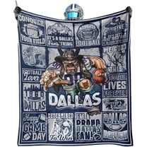 Dallas Football Blanket Blue Football Style Plush Travel Throw Blanket for Women Men Football Lovers Flannel Blanket 60" X 50"