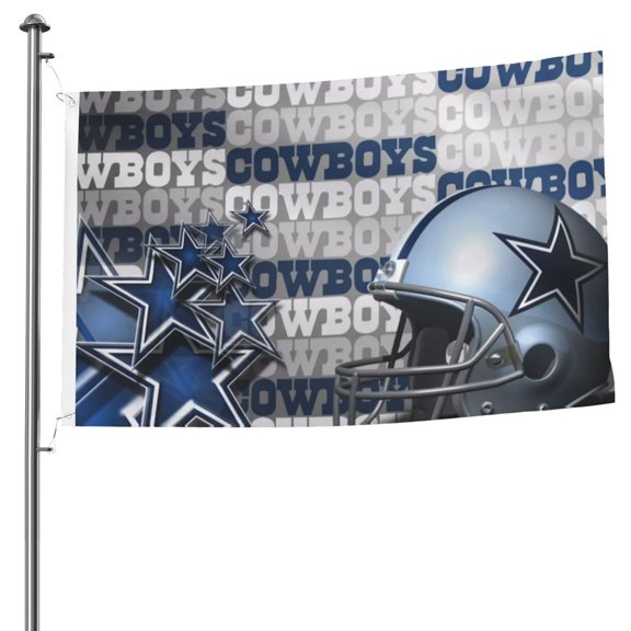 Dallas Football Team Custom Double Sided Flag 5x8ft, Game Day Support Flag Hanging Outdoor Garden Hanging Flag, Football Fan Home Indoor and Outdoor Decor