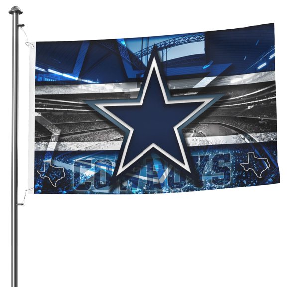 Dallas Football Team Custom Double Sided Flag 5x8ft, Game Day Support Flag Hanging Outdoor Garden Hanging Flag, Football Fan Home Indoor and Outdoor Decor