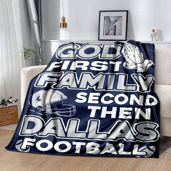 1pc Dallas Football Themed Flannel Fleece Blanket - Soft Knit Fabric Throw for Office, Home, Bedroom - Versatile Warm Shawl for Reading, Gaming, Knee Protection - Ideal Christmas Gift for Family and