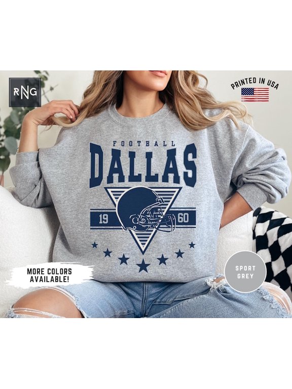 Dallas Football Vintage Sweatshirt, 1960 Helmet Graphic Shirt, Dallas Fan Gift, Retro Game Day Sports Sweatshirt
