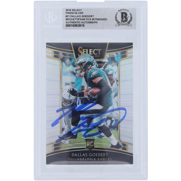 Dallas Goedert Philadelphia Eagles Autographed 2018 Panini Select Silver Prizm #21 Beckett Fanatics Witnessed Authenticated Rookie Card - Fanatics Authentic Certified