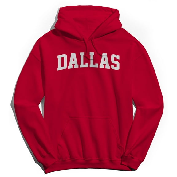Dallas Graphic Red Men's Cotton Pullover Hoodie