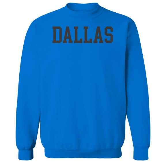 Dallas Humor Graphic Royal Men's Crewneck Sweatshirt