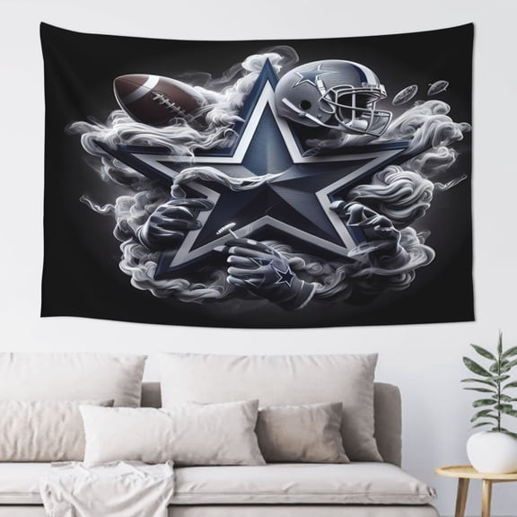 Dallas Indoor Decorative Wall Tapestry 60x40 Inch, Football Team Theme Wall Hanging Personalized Tapestry, Home Fashion Decor for Living Room, Bedroom, Kitchen, Dorm, Fan Gift