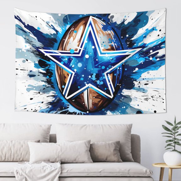 Dallas Indoor Decorative Wall Tapestry 60x40 Inch, Football Team Theme Wall Hanging Personalized Tapestry, Home Fashion Decor for Living Room, Bedroom, Kitchen, Dorm, Fan Gift
