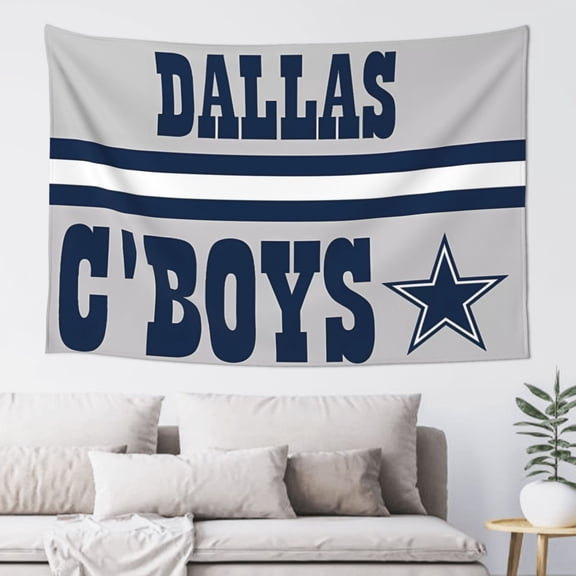 Dallas Indoor Decorative Wall Tapestry 60x40 Inch, Football Team Theme Wall Hanging Personalized Tapestry, Home Fashion Decor for Living Room, Bedroom, Kitchen, Dorm, Fan Gift
