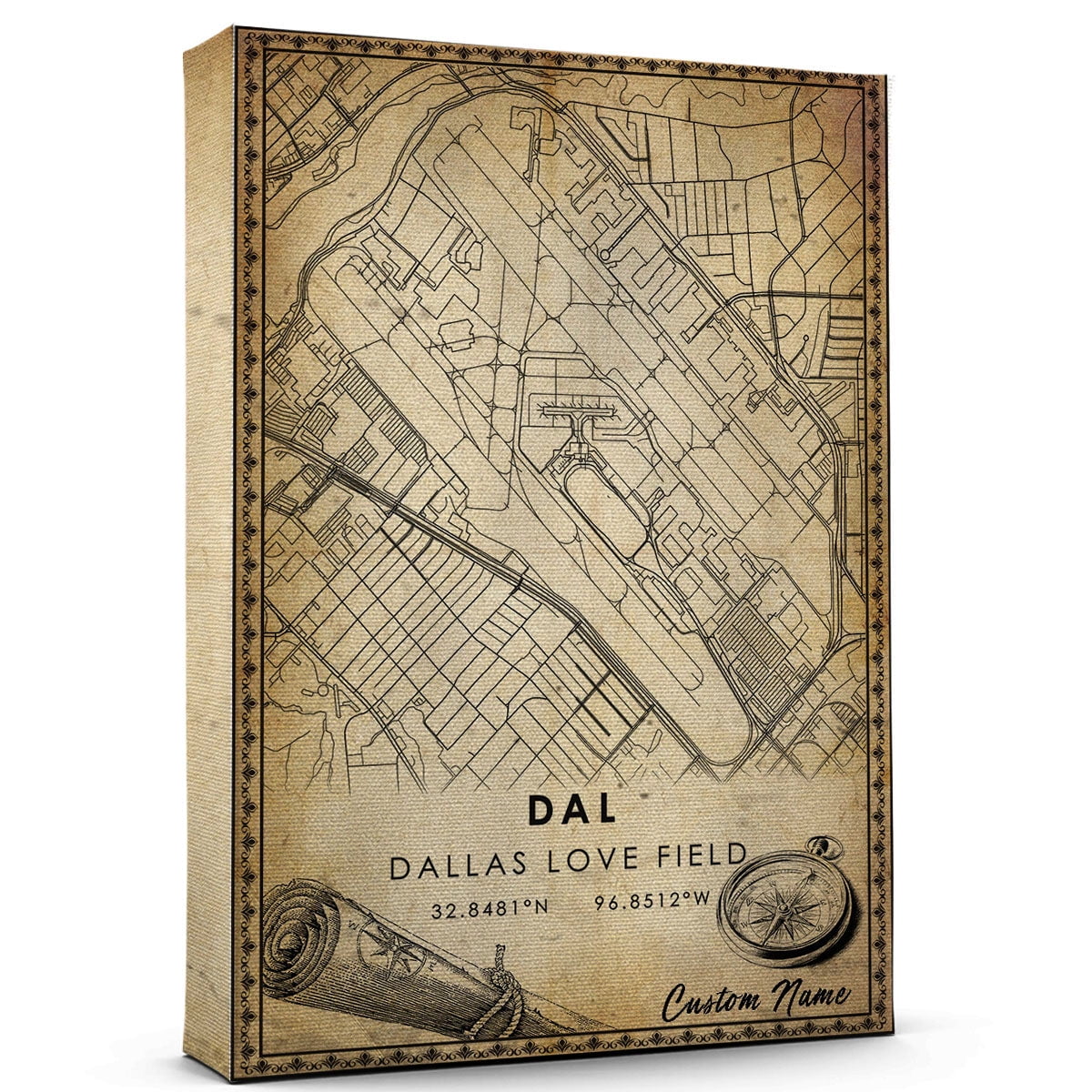 Dallas Love Field Airport Map Poster, Dallas street map Dallas Love ...