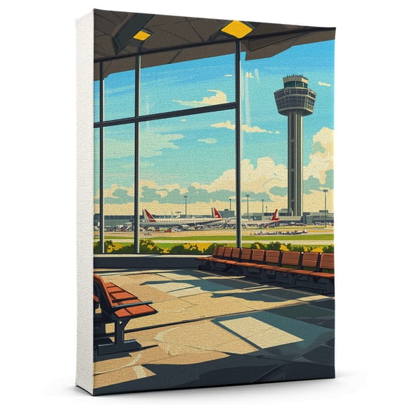 Dallas Love Field Airport Vintage Travel Canvass, Texas Canvas Wall Art, Dallas Love Field Airport Canvas Wall Art, Texas Wall Art Picture Print Decor - 105AZ366