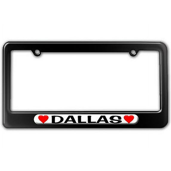 Dallas Love with Hearts License Plate Frame