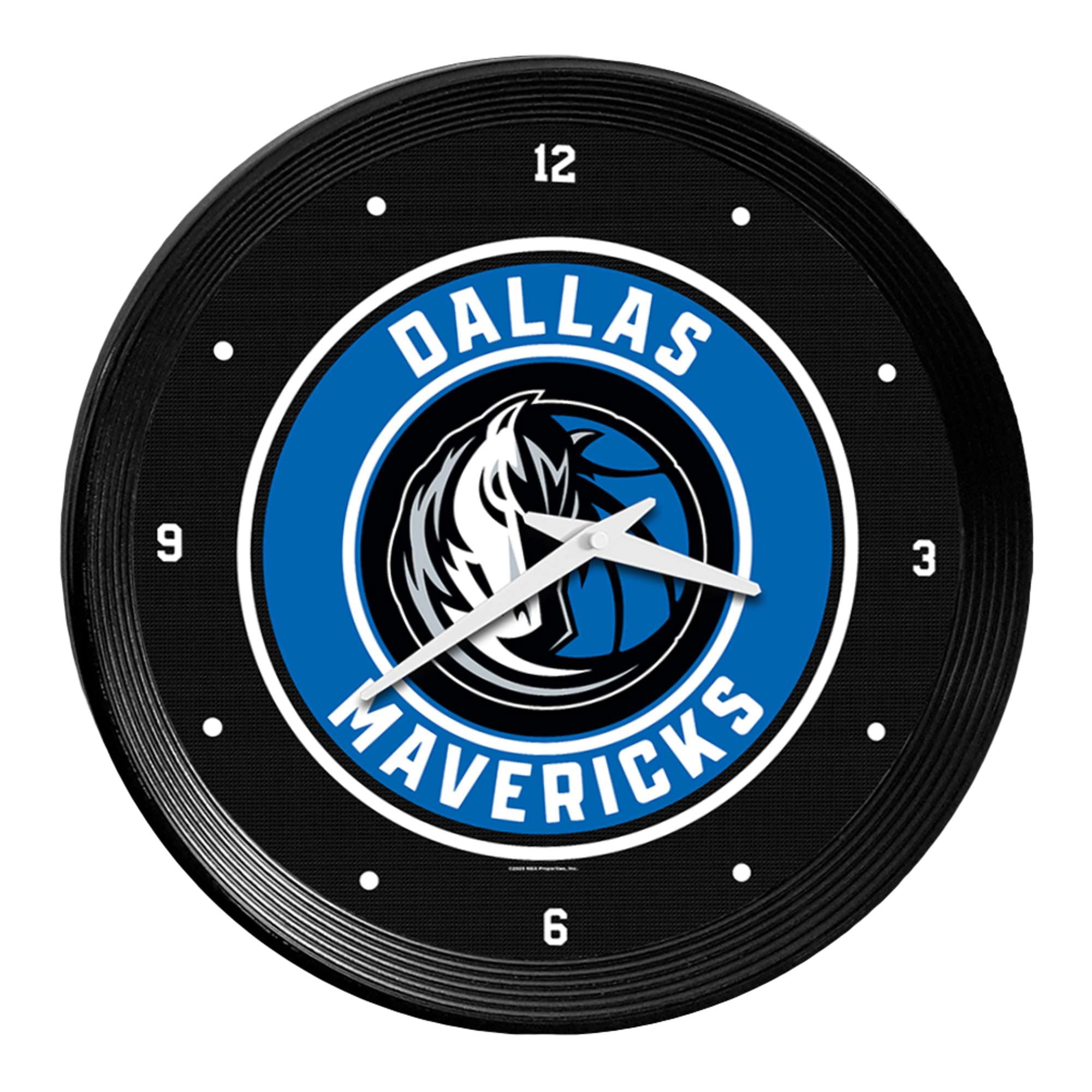 Dallas Mavericks 15" Ribbed Frame Wall Clock