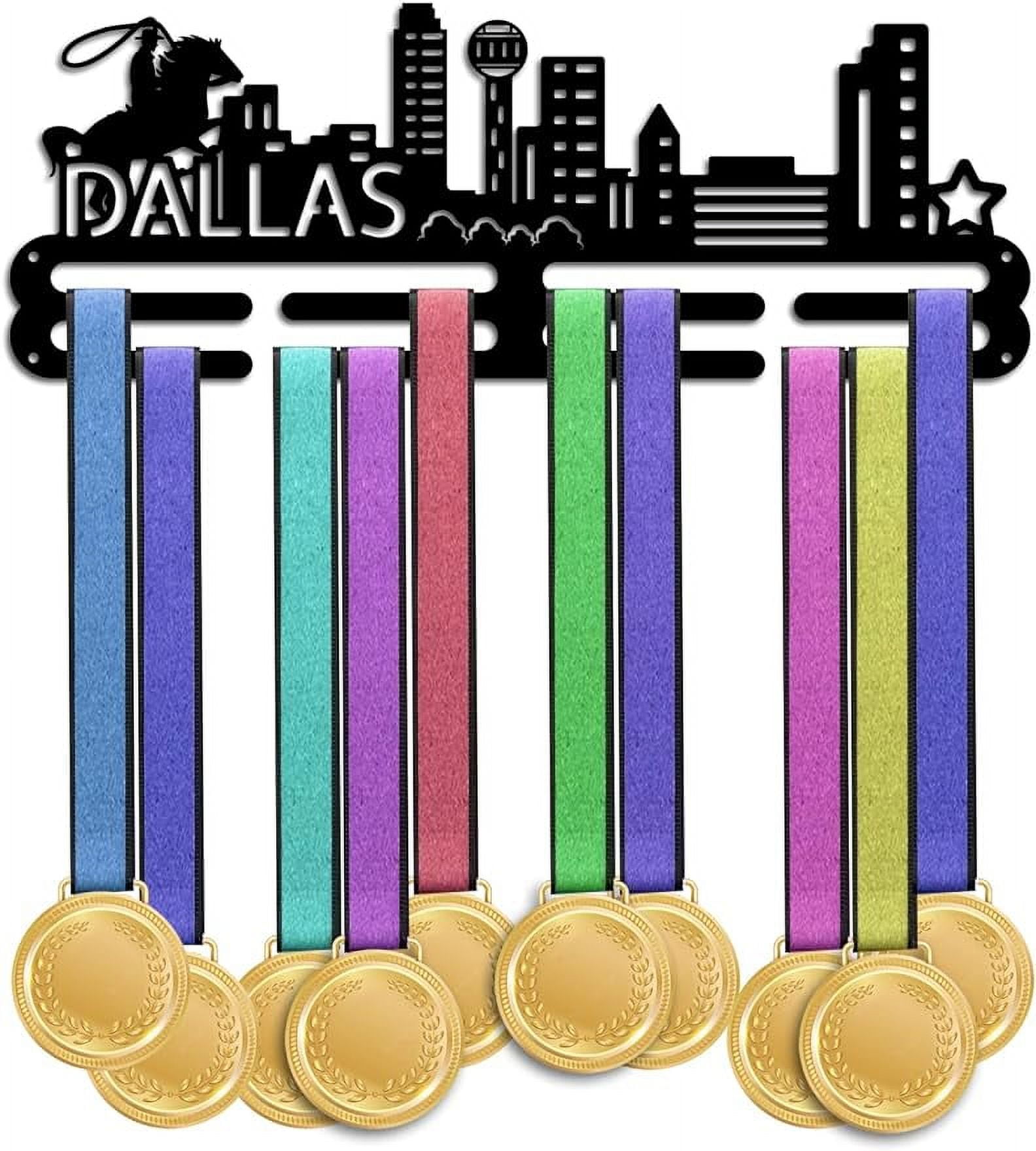 Dallas Medal Hanger Display City Silhouette Medal Holder Display Hanger ...