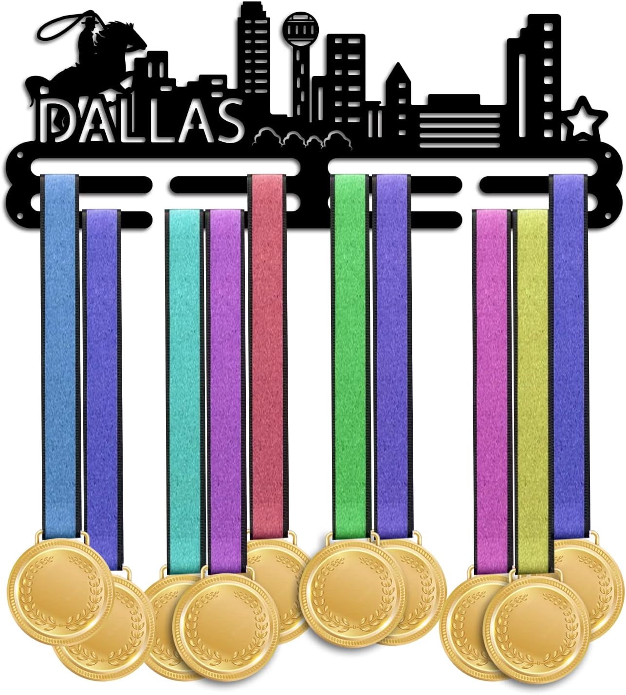 Dallas Medal Hanger DisplayCity Silhouette Medal Holder Display Hanger ...