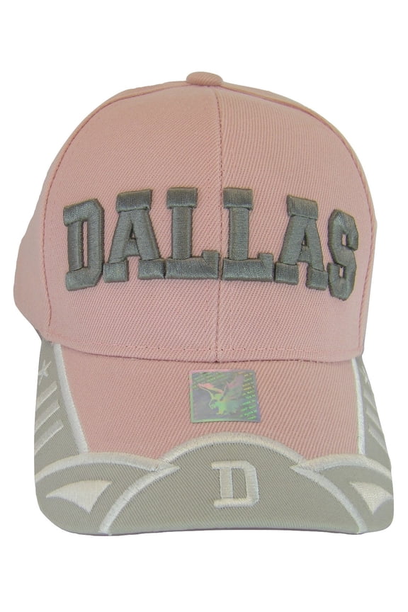 Dallas Men's City Name Adjustable Baseball Cap (Pink/Gray)