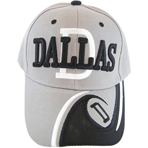 Dallas Men's D Wave Pattern Adjustable Baseball Cap (Gray)