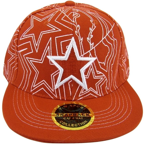 Dallas Men's Star Pattern Adjustable Snapback Baseball Cap (Red)