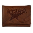 thumbnail image 1 of Dallas Hockey Star's 1993-2013 Embossed Brown Leather Trifold Wallet, 1 of 5