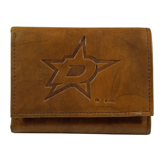 Dallas Hockey Star's Embossed Leather Trifold Wallet