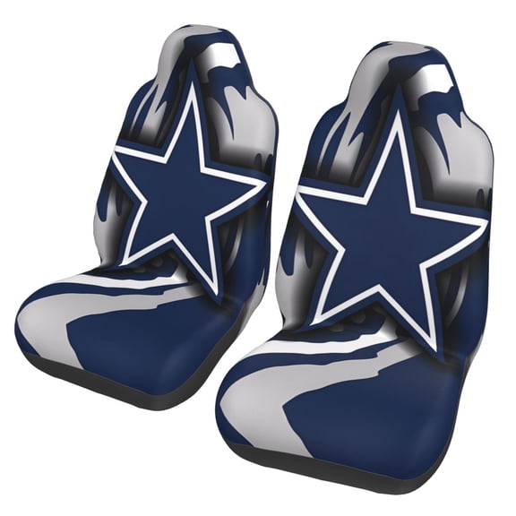 Dallas New Car Seat Covers 2-Pack, Breathable Polyester Car Seat Covers, Football Team Themed Car Gifts, Comfortable Seat Covers for Most Cars, Vans, Trucks, and SUVs