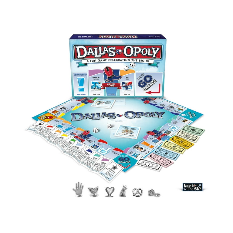 Late for the Sky Dallas Opoly Board Game, Fun Family Game for Kids