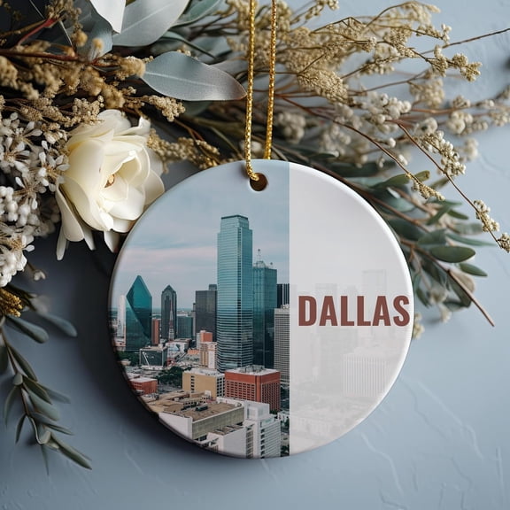 Dallas Ornament, Christmas Ornament, Dallas Gift, Christmas Decor, Dallas Souvenir, Dallas Travel, Travel Gift, Xmas Tree tSrdBK (Dallas-53TH14)
