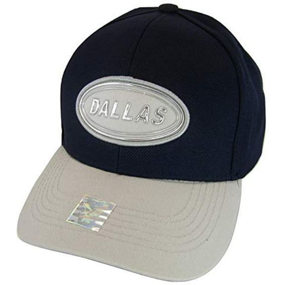 Dallas Oval Patch Style Adjustable Baseball Cap (Navy/Gray)