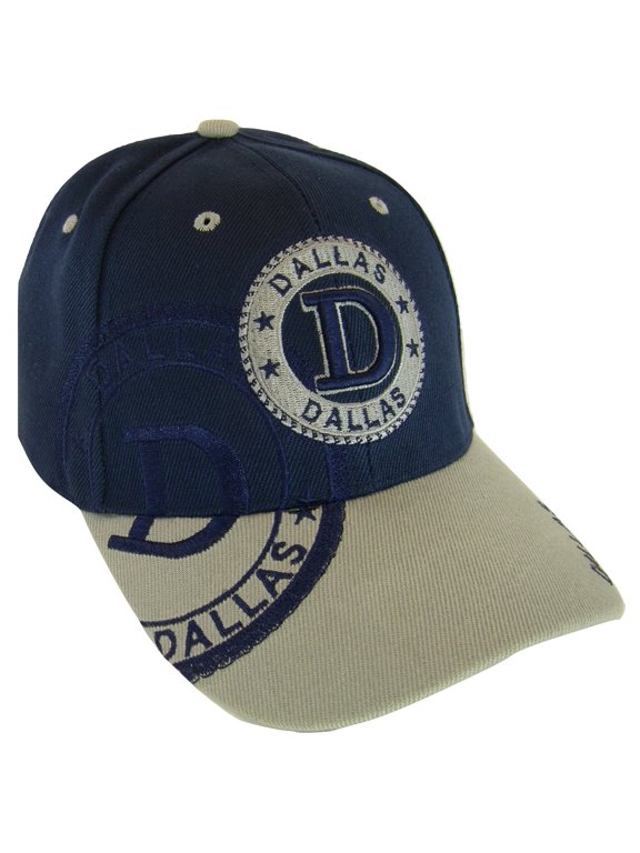 Dallas Seal with Shadow Adult Size Adjustable Baseball Cap (Navy/Gray)
