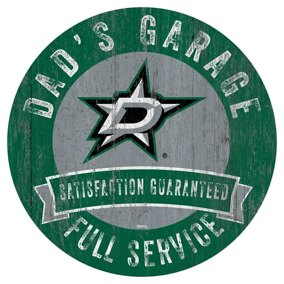 Dallas Stars 12" Dad's Garage Wood Sign