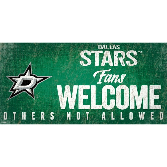Dallas Stars 6" x 12" Fans Welcome Sign