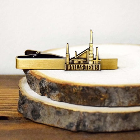 Dallas Texas Antique Silver Temple 2.25" Tieclip by Ringmasters