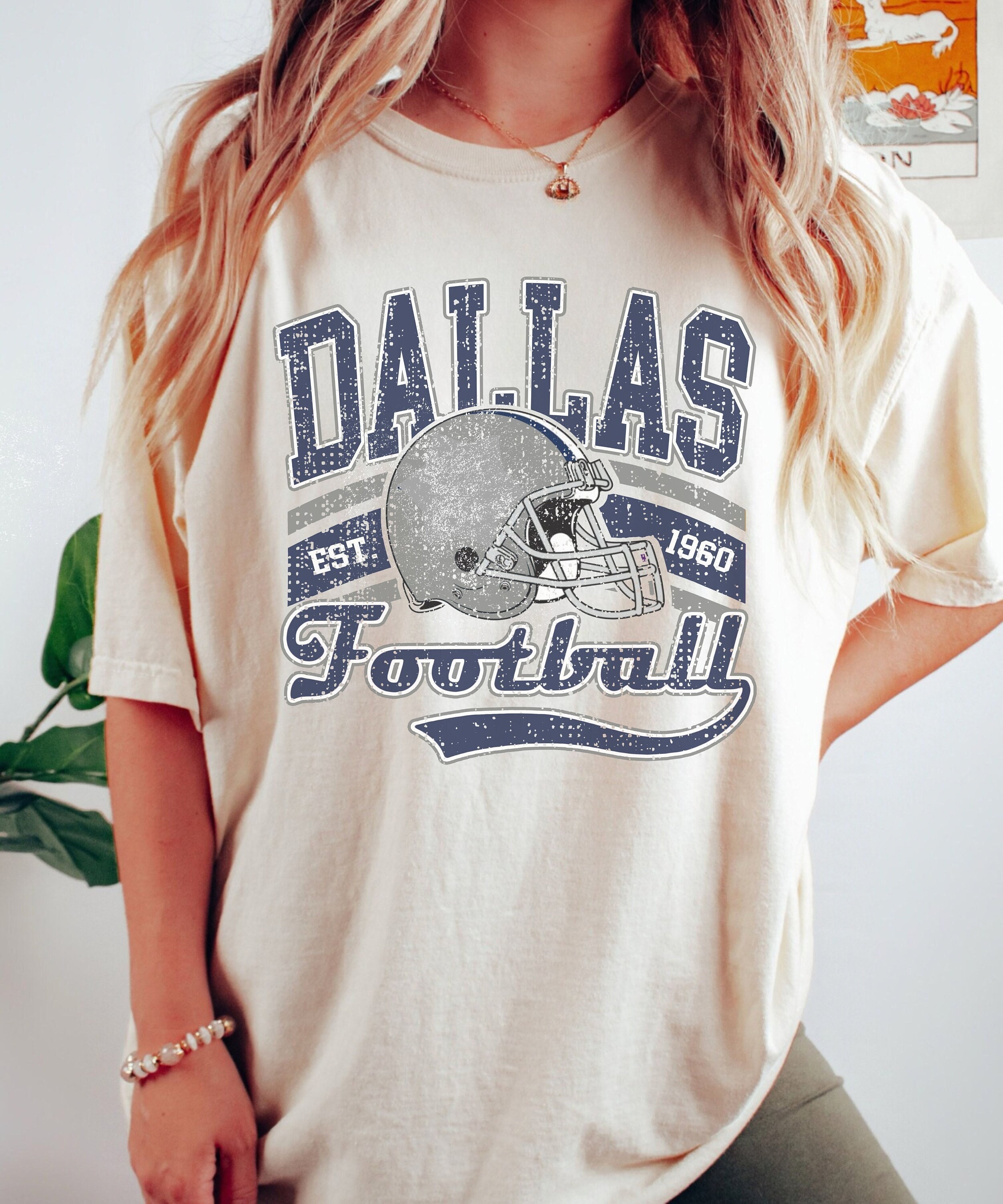 Dallas Texas Football, Vintage Shirt, Bright Colors Retro Style, Unisex Football, Game Day ...