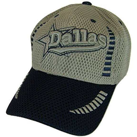 Dallas Texas Men's Summer Mesh Adjustable Baseball Cap (Gray/Navy)