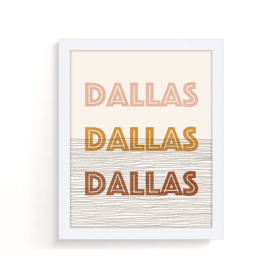 Dallas Texas Mid Century City Wall Art Decor Unframed Paper Print