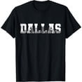 thumbnail image 1 of Dallas Texas Skyline Pride Black & White Vintage Dallas T-Shirt Black Large, 1 of 4