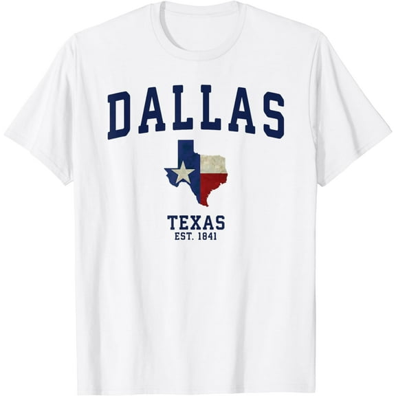 Dallas Texas State Flag Map T-Shirt