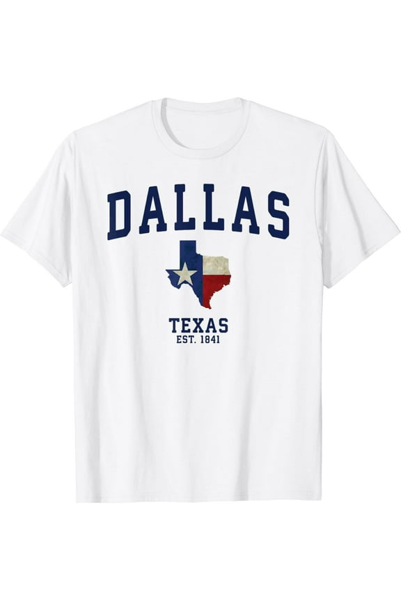 Dallas Texas State Flag Map T-Shirt