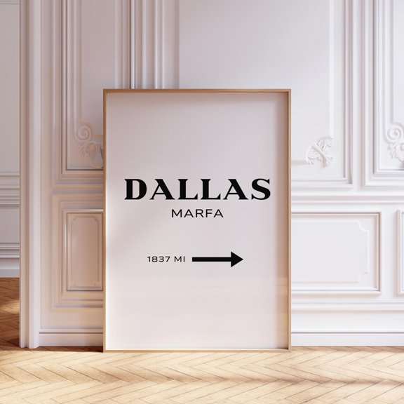 Dallas Texas Wall Art Print With Trendy Fashion College Dorm Decor