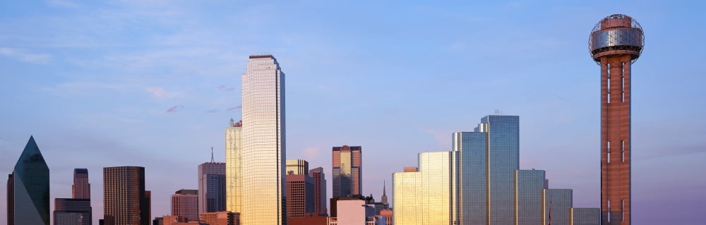 Dallas Texas skyline Canvas Art - Panoramic Images (36 x 12)