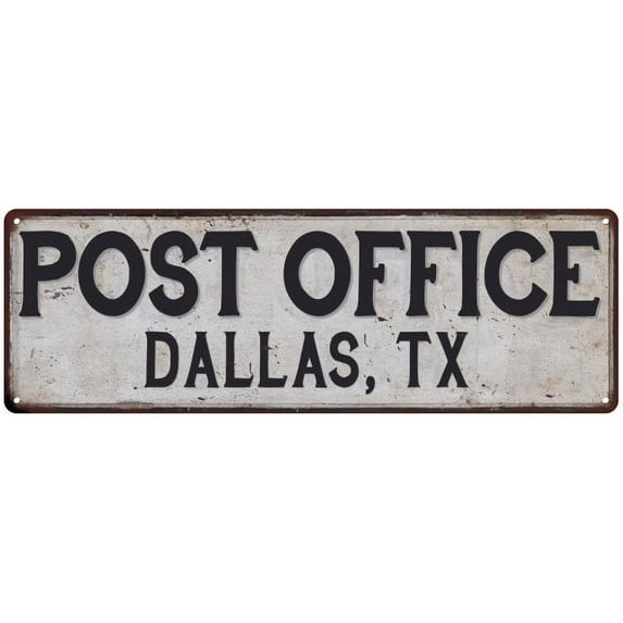Dallas, Tx Post Office Sign Vintage 6x18 206180011005