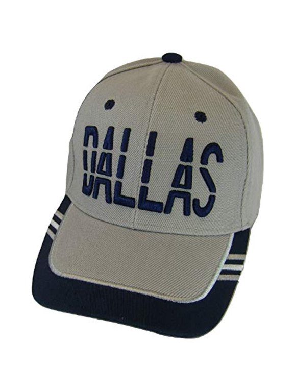 Dallas Window Shade Font Men's Adjustable Baseball Cap (Gray/Navy)