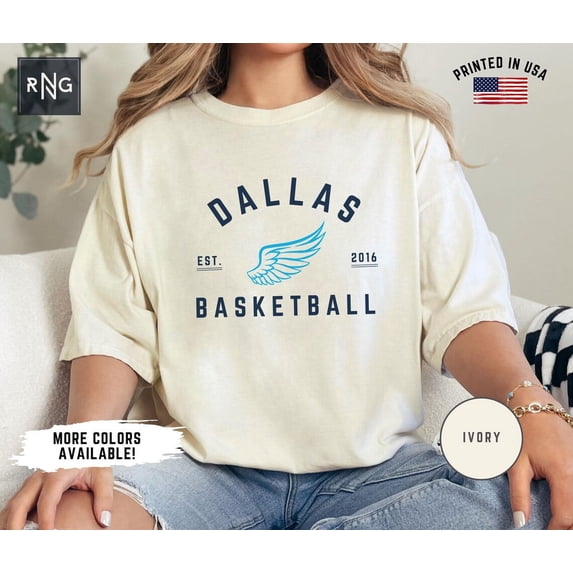 Dallas Women's Basketball Comfort Colors T-Shirt, Wing Basketball Apparel Shirt